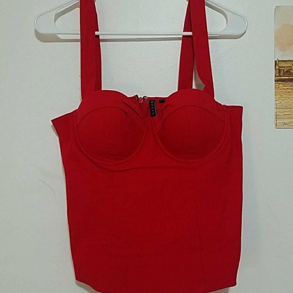 Guess Red Bustier Top